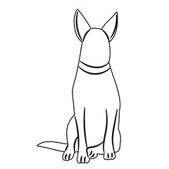 Wall Mural - dog sitting sketch on white background vector