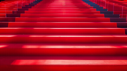 Wall Mural - red carpet on stairs in palace, cinema celebration