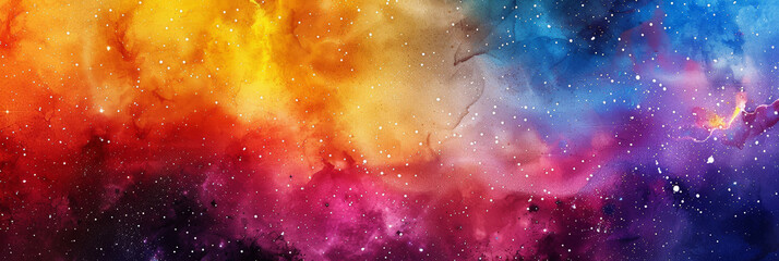 Wall Mural - watercolor colorful cosmic galaxy acid psychedelic abstract background