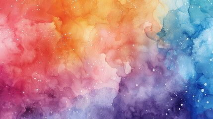 Wall Mural - watercolor colorful cosmic galaxy acid psychedelic abstract background