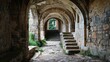 © RocknRoller Studios - Mediaeval Building Interior. European Travel Concept Background.