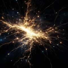 Wall Mural - electric spark isolated on black background