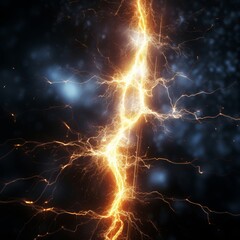 Wall Mural - electric spark isolated on black background