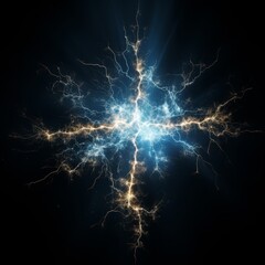 Wall Mural - electric spark isolated on black background