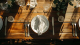 Fototapeta  - Elegant Rustic Wedding Table Setting