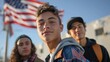 © PhotoHunter - American youth in front of the flag