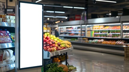 Wall Mural - Blank advertising mockup for advertisement at the supermarket