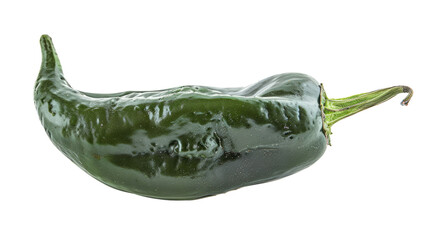 Poster - green poblano pepper pod hull isolated on white or transparent png
