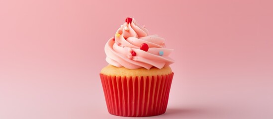 Aufkleber - Color background image featuring a delectable cupcake. Creative banner. Copyspace image