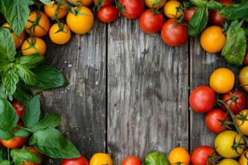 Canvas Print - Tomato banner, red and yellow tomatoes, AI generated