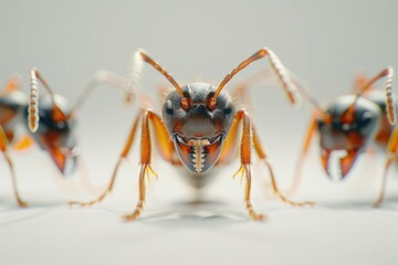 Wall Mural - Close up of bugs on a white surface, suitable for educational materials