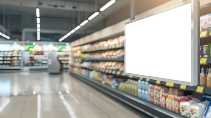 Wall Mural - Blank advertising mockup for advertisement at the supermarket