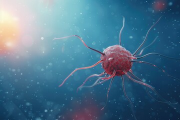 Wall Mural - detailed view of a cell floating in the air, suitable for scientific or medical concepts