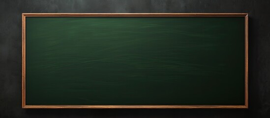 Poster - A panoramic blackboard with a smooth green surface perfectly sized for banners and featuring ample copy space for your personalized text