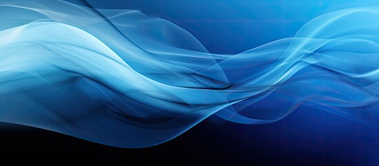Wall Mural - Blue smoke abstract background with copy space image