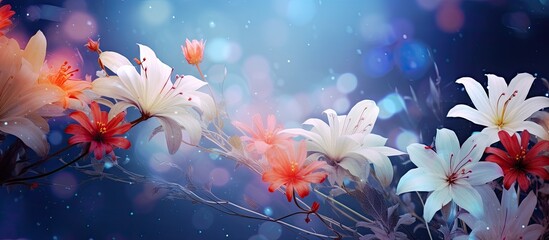 Fototapete - Image of flowers with copy space in the background