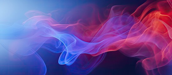 Poster - Studio photograph of smoke against a background with a structured and colorful pattern providing ample space for text or images