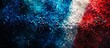 © Tatsiana - Pixel art of France flag as a mosaic of blue, white, and red squares. Wide banner with copy space