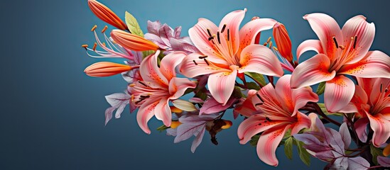 Fototapete - Image of flowers with copy space in the background