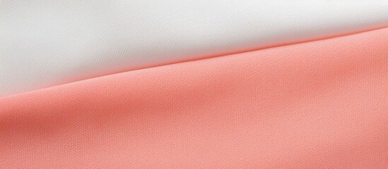 Leinwandbilder - Copy space image of a canvas fabric texture background featuring a two tone color scheme in white and coral pink