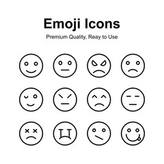 Wall Mural - Pack of emoji icons in modern design style, ready to use and download