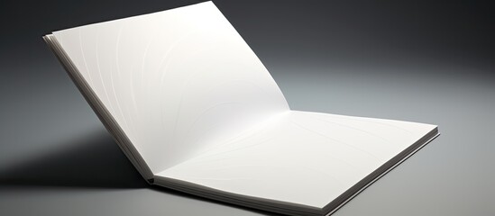 Fototapete - An open square notebook with a white sheet on a spiral creating an isolated setting with ample copy space