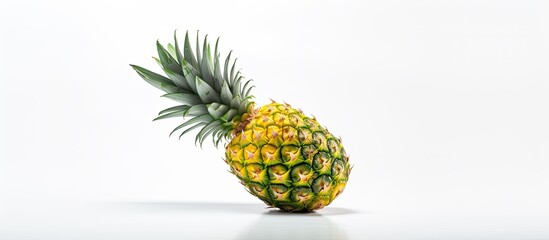 Wall Mural - A fresh pineapple is showcased against a white background providing ample copy space for further creative use