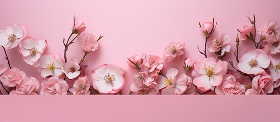 Aufkleber - A pink background showcasing flowers with room for additional content