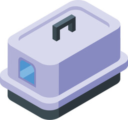 Wall Mural - Modern isometric purple toaster icon illustration for kitchen appliances and household items