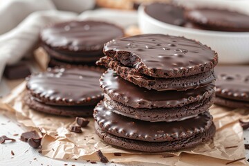 Canvas Print - Chocolate alfajor group covered with chocolate