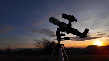 Wall Mural - Astronomical telescope for observing stars, planets, Moon and other celestial objects.