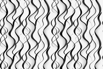 Sticker - The image is a black and white pattern of wavy lines