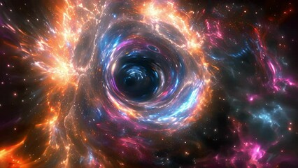 Wall Mural - majestic cosmic black hole surrounded by galactic colors
