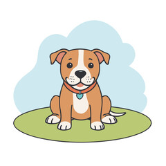 Wall Mural - Cute vector illustration of a Dog for children's bedtime stories