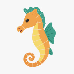 Poster - Cute Seahorse for children story book vector illustration