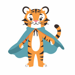 Wall Mural - Vector illustration of a cute Tiger for kids