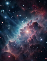 Wall Mural - nebula in deep space with stars