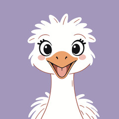 Poster - Cute Ostrich for young readers' picture book vector illustration