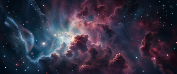 Wall Mural - nebula in deep space with stars