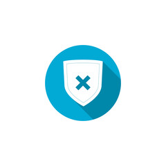 Sticker - Shield and cross x mark icon isolated on transparent background