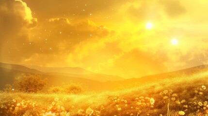 Wall Mural - beautiful gold sky landscape background
