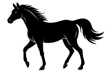 Canvas Print - horse vector silhouette illustration