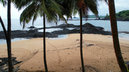 Wall Mural - Stunning image features a beach with white and light gray sand