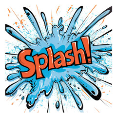 Wall Mural - Comic Speech Bubble with -Splash! on transparent background