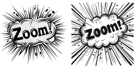 Poster - Comic Speech Bubble with -Zoom! on transparent background