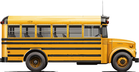 illustration of yellow school bus vectorial 