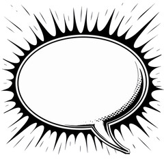 Canvas Print - Basic Speech Bubble Outline, a versatile template on transparent background