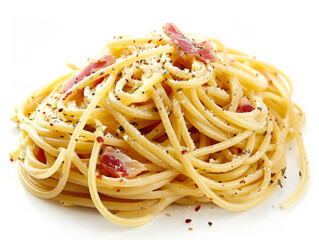 Wall Mural - A plate of spaghetti with meat and cheese on top