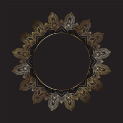 Sticker - decorative gold frame background design