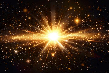 Wall Mural - Bright star shining on a dark background. Suitable for astronomy or holiday designs